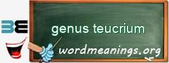 WordMeaning blackboard for genus teucrium